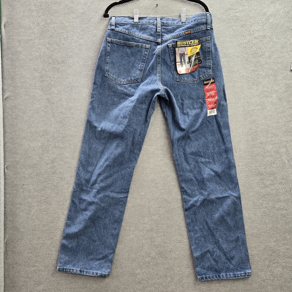 Rustler Men Jeans 32X30 Blue Denim Straight Leg 30" Inseam NWT